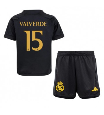 Real Madrid Federico Valverde #15 Replika Babytøj Tredje sæt Børn 2023-24 Kortærmet (+ Korte bukser)